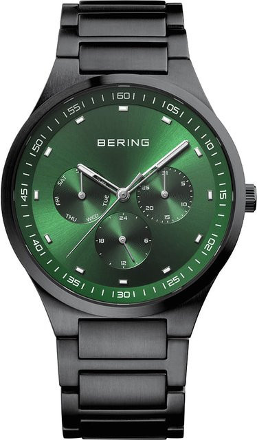 Bering Herrenuhr, Quarz, Edelstahl, Grün, 40 mm, 10 ATM - Bild 1