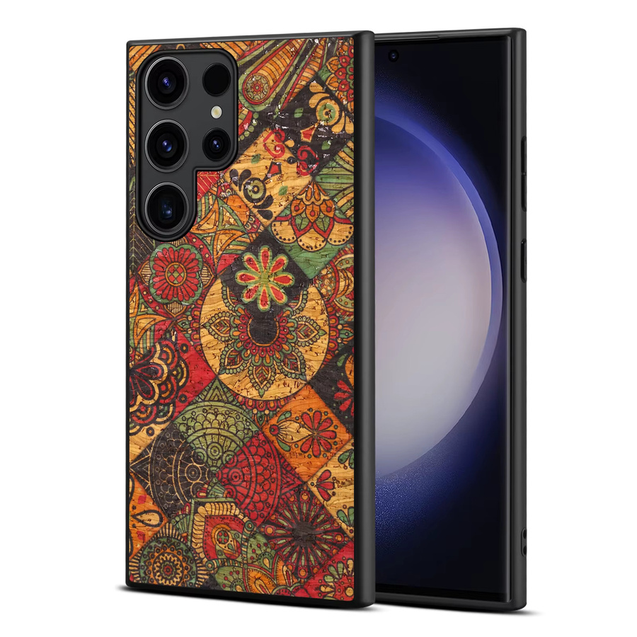 Luxuriöse Kunstleder Handyhülle mit mattem Finish und Ölgemälde-Blumenmuster für Samsung Galaxy S26 Ultra, S25 Plus, S24 und S23 in Gelb und Multicolour - Bild 3