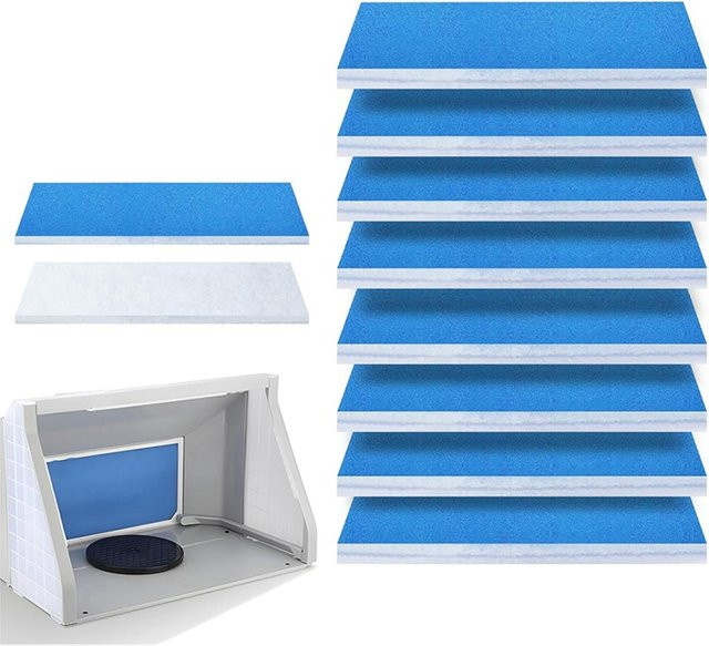 ABIY 12-teiliges Lackierkabinenfilter-Set mit doppelschichtigem Design in Blau und Weiß für Airbrush Hobby und Lackierarbeiten - Bild 1