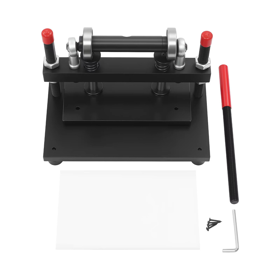 Hochleistungs-2-Tonnen-Hand-Lederschneidemaschine als verstellbare Stanzpresse in Schwarz mit einer Arbeitsplatte von 26 x 16 cm, 26,9 cm Vorschubbreite und 15 mm Hub für Leder, Stoff, Silikon und Papier - Bild 7