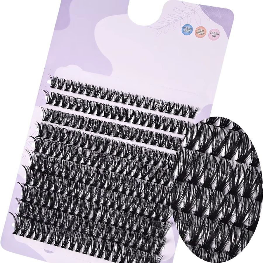 JIEFUXIN Wimperncluster, 200 Stück, 8–16 mm, D-Locken, Unisex - Bild 2