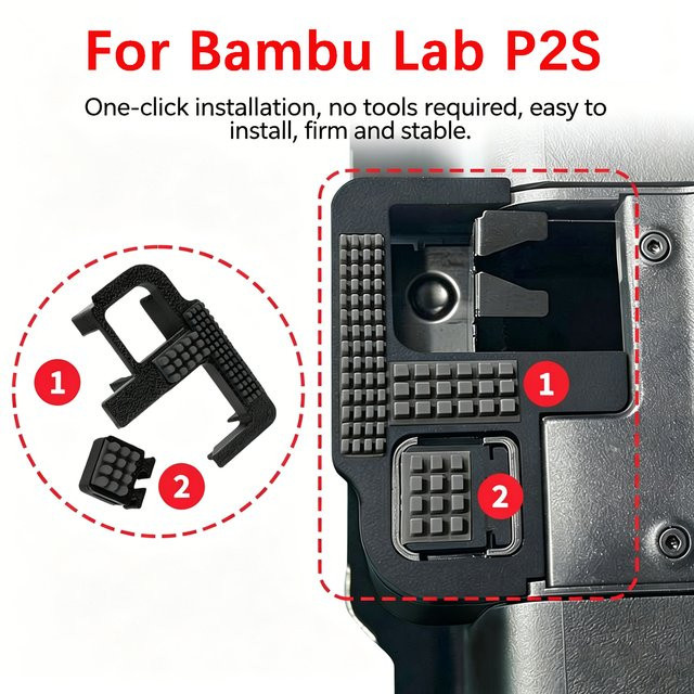 Bambulab P2S Silikonbürste zur Düsenreinigung für FDM-Drucker in Schwarz - Bild 1