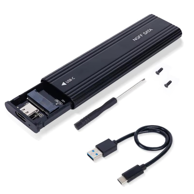 Kebidu M.2 SSD-Gehäuse mit USB Typ C 3.1, 10 Gbit/s, NVMe und SATA Doppelprotokoll, Schwarz - Bild 5