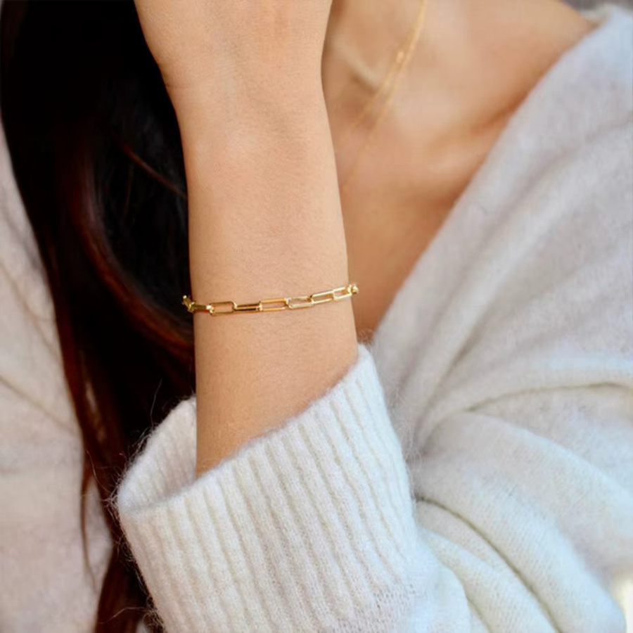 St.delan Kettenarmband Edelstahl, 14K Vergoldet, Gold, Damen - Bild 2