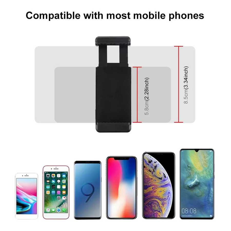 SZKOSTON Universal Telefon Stativ Halterung mit Kaltschuh Halterung in Schwarz für iPhone, Samsung und DSLR Kameras von Canon, Nikon oder Sony - Bild 4
