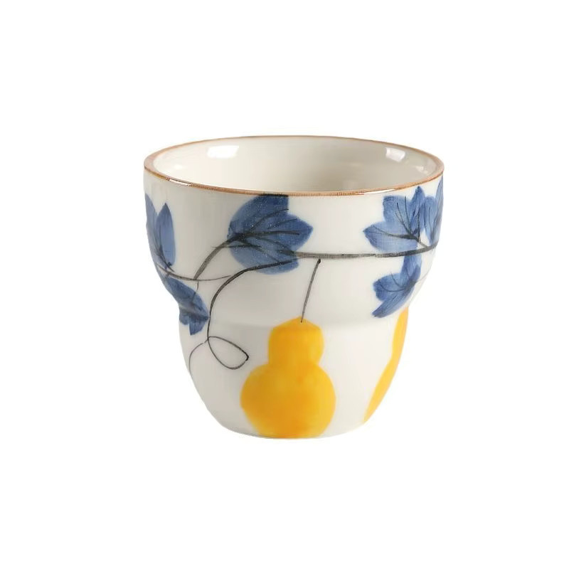 Handgezeichnete Keramik-Teetasse mit Kürbis-Design in Mehrfarbig - Bild 2