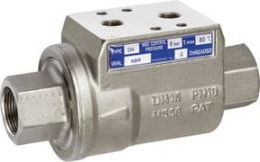 Riegler Sperrventil pneumatisch betrieben, einfachwirkend, NO, Messing vernickelt, FKM, Rp 1, Silber - Bild 1