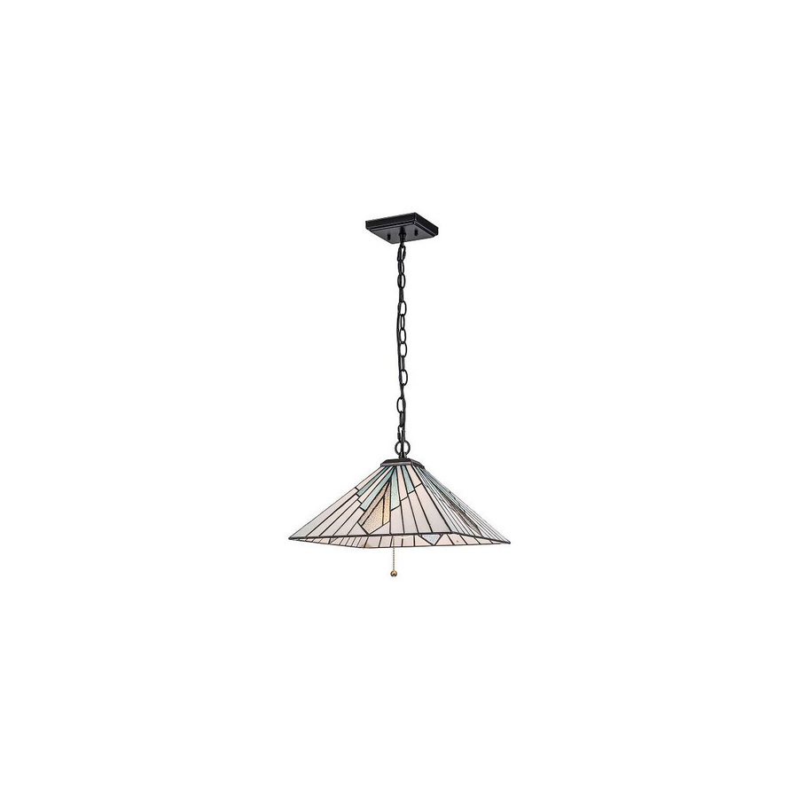 Elstead Lighting Alderley Pendelleuchte in Bronze mit Glas und Pull-Chain im Art Nouveau Design - Bild 1