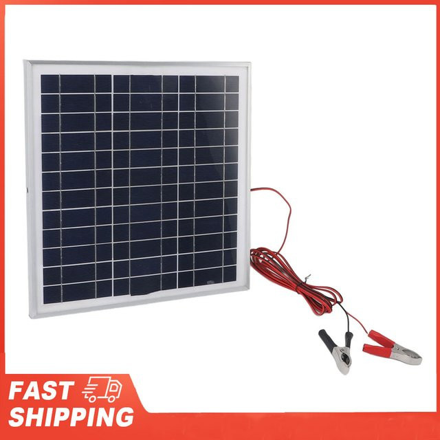 Tragbares 50 W Solarpanel mit Aluminiumrahmen aus monokristallinem Silizium, DC 18 V mit 3 m Kabel und roten sowie schwarzen Batterieklemmen - Bild 1