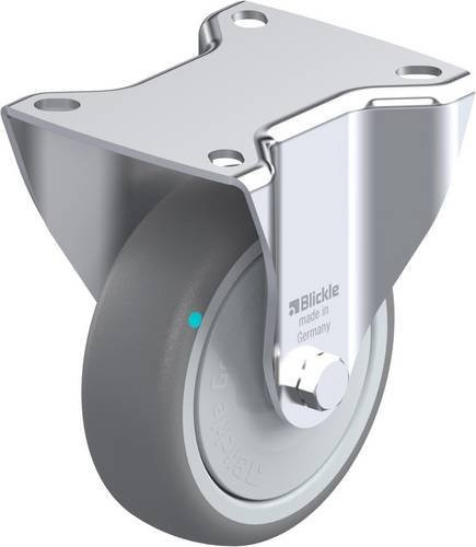 Blickle B-TPA 102KFD Bockrolle in Grau und Silber mit Kunststoffrad, Durchmesser: 100 mm, Tragfähigkeit: 110 kg - Bild 1
