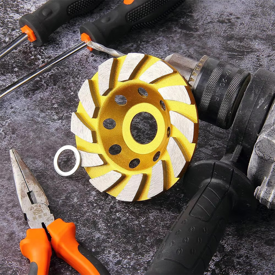 SI FANG Beton-Turbo-Diamant-Schleifscheibe mit 12 Segmenten in Gold, Durchmesser: 100 mm - Bild 5