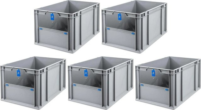 PROREGAL SparSet 5x Eurobox NextGen Insight Cover mit verstärkten Wänden, Blau, H x B x T: 32 x 40 x 60 cm, 65 Liter - Bild 1