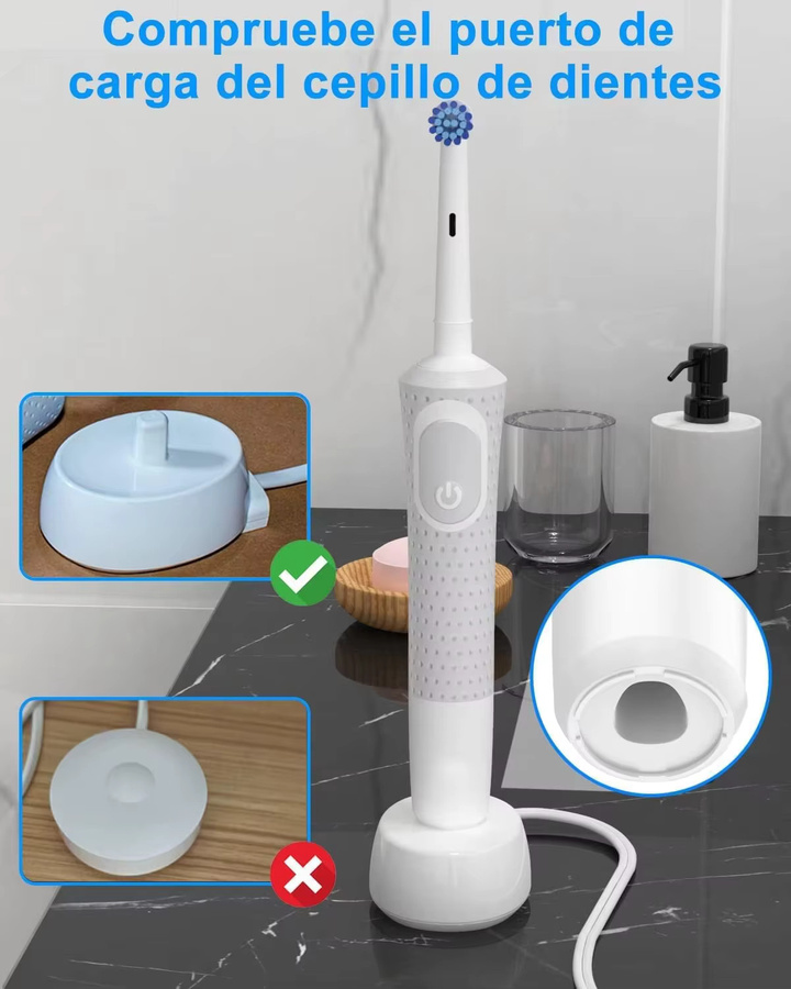 KVIFO USB-Ladegerät für Oral B elektrische Zahnbürsten Serie 3, 4, 5, 6 und Pro 1000, 3000, 5000, wasserdichte induktive Ladestation in Weiß - Bild 2