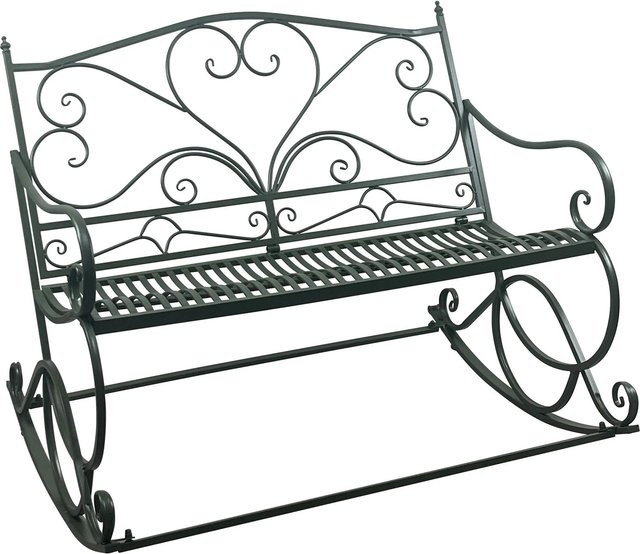 Lesli Schaukelbank Viva a Vida in Grün aus Metall im Vintage-Design, B/T/H: 115 x 97 x 93 cm - Bild 1