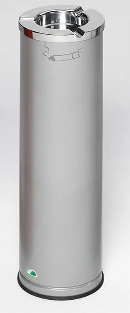 PROREGAL Robuster Ascher aus verzinktem Stahl in Silber mit poliertem Aschereinsatz, H x B x T: 66 x 20 x 20 cm - Bild 1