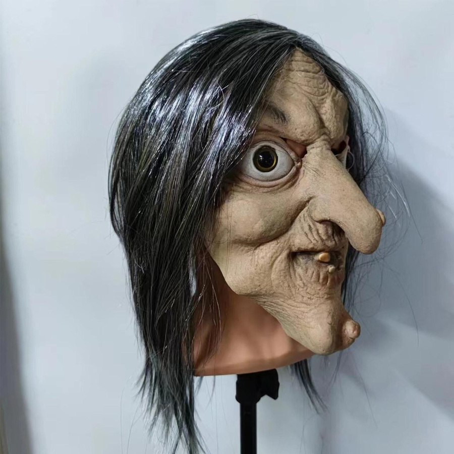 Winnerer Neptune Halloween Geistergesichtsmaske Horror Hexenmaske Latex - Bild 2