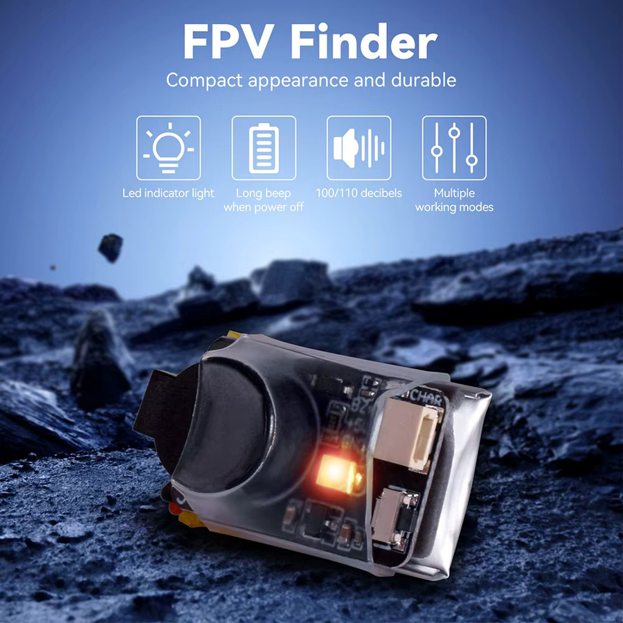 JHEMCU Finder Mini 5V Anti-Verlust-Buzzer-Tracker mit 110dB Alarm und LED für RC FPV Drohnen - Bild 3