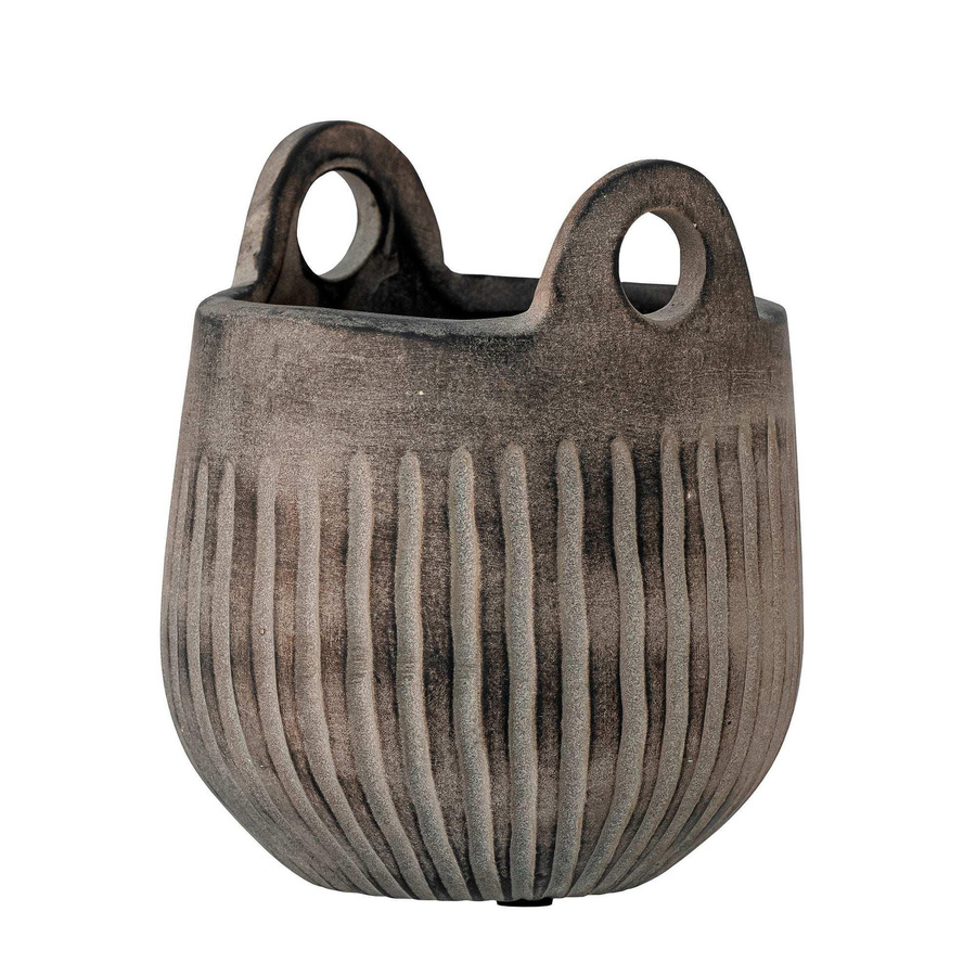 Bloomingville Keramik Blumentopf Lagos grau skandinavisch Höhe: 12 cm - Bild 1