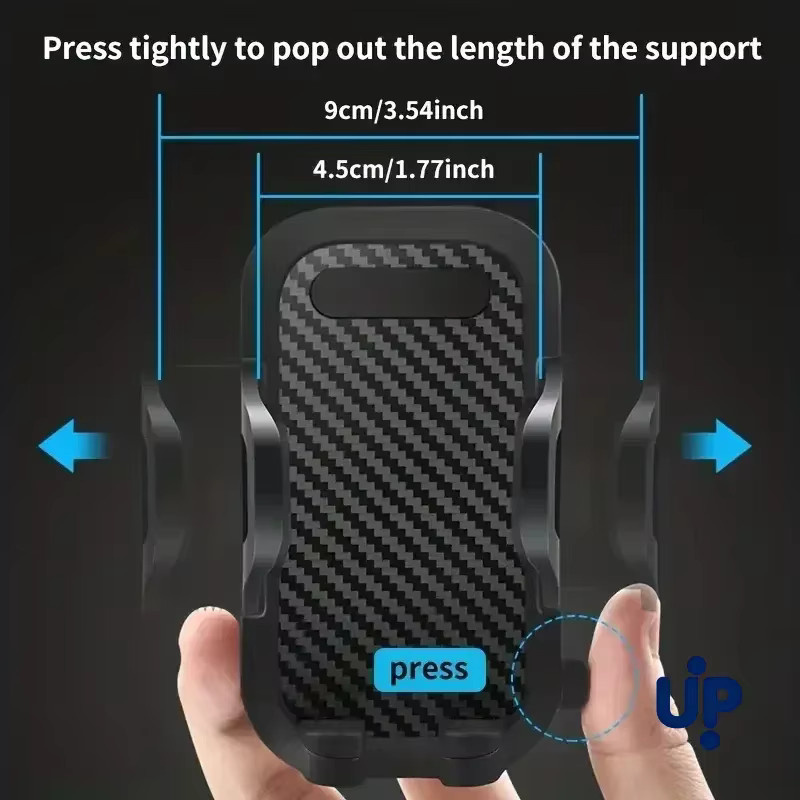 Universeller 360 Grad Saugnapf-Autohalter für Smartphones und Handys in Schwarz für Windschutzscheibe oder Armaturenbrett - Bild 2