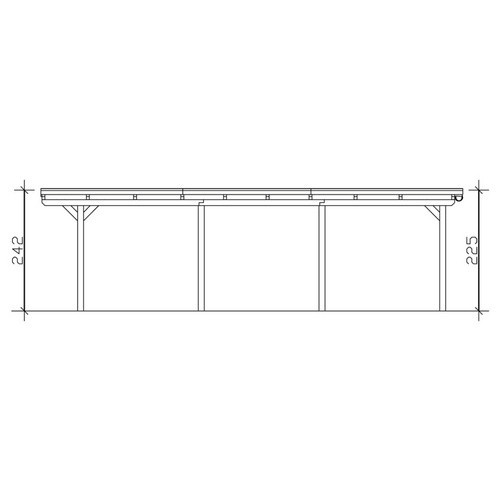 Skan Holz Einzelcarport Emsland aus Leimholz Eiche hell mit Alu-Dachplatten, B/T: 404 x 846 cm, Firsthöhe: 242 cm, braun - Bild 2