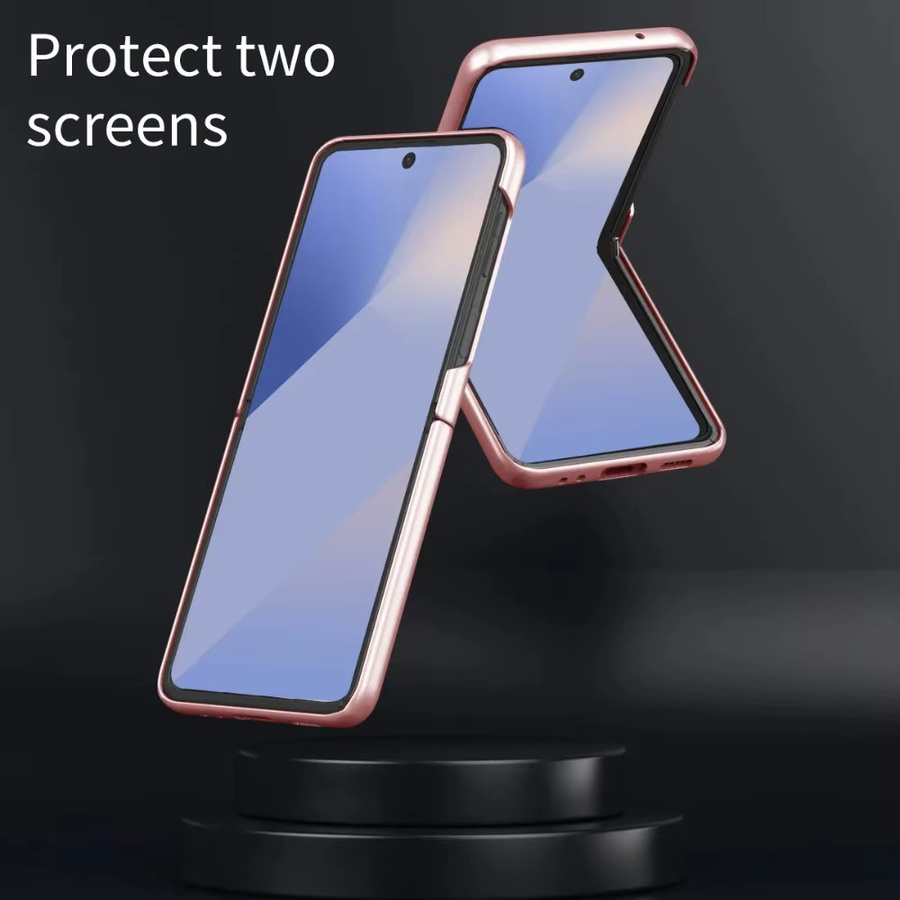 Sturzsichere Schutzhülle für Samsung Galaxy Z Flip 7FE, 6, 5, 4, 3 mit kabelloser Ladehülle in Purple und mattierter Metall-Lackierung - Bild 3