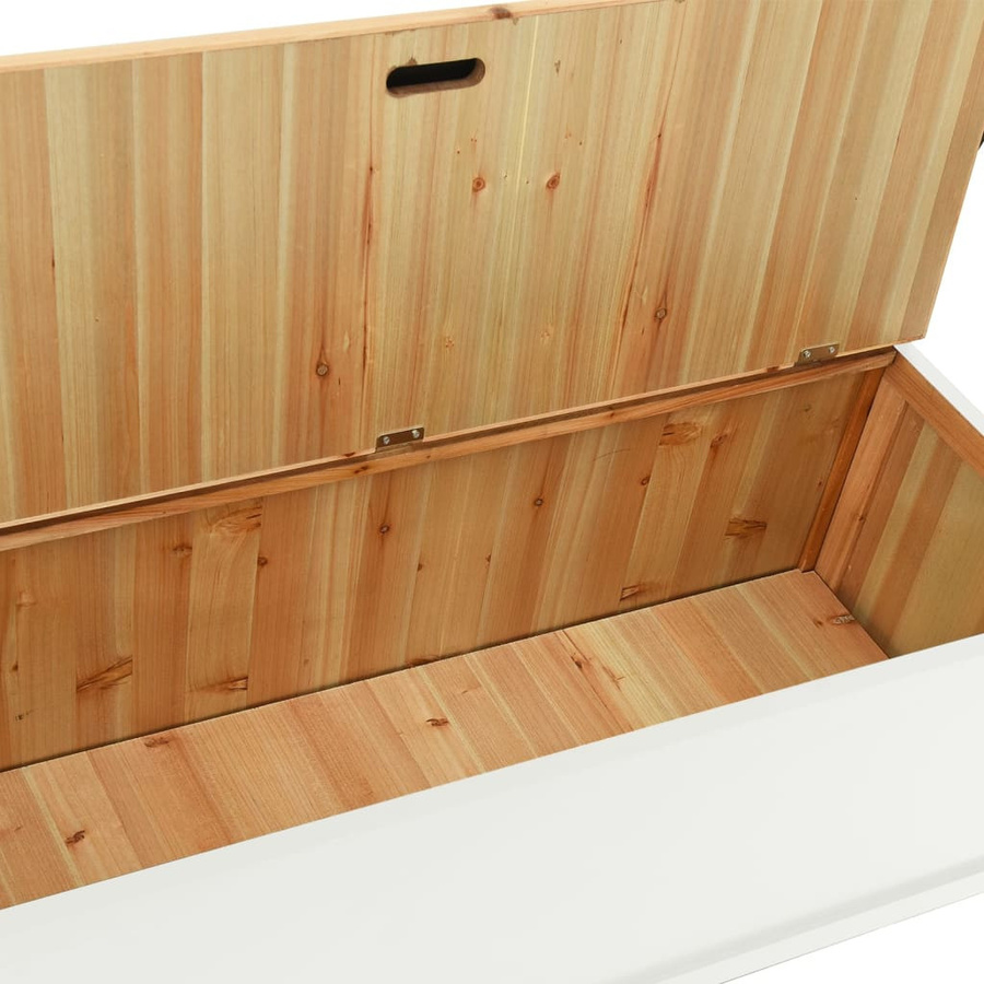 vidaXL Sitzbank aus massivem Tannenholz in Weiß mit Armlehnen B/T/H: 107 x 45 x 75,5 cm - Bild 2