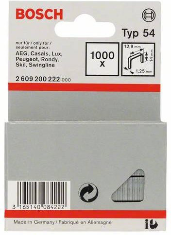 Bosch Flachdrahtklammern Typ 54, Silber, B: 12,9 mm, H: 1,29 mm, L: 14 mm - Bild 1