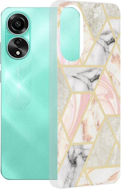 Techsuit Handyhülle für Oppo A78 4G in Rosa mit Marble-Design - Bild 1