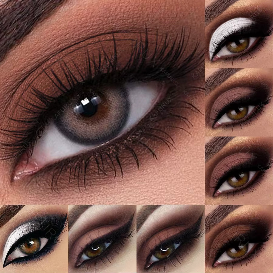 FUNPARK Lidschatten-Stifte Matte, 4 Farben, Weiß Rosa Braun Nude - Bild 5