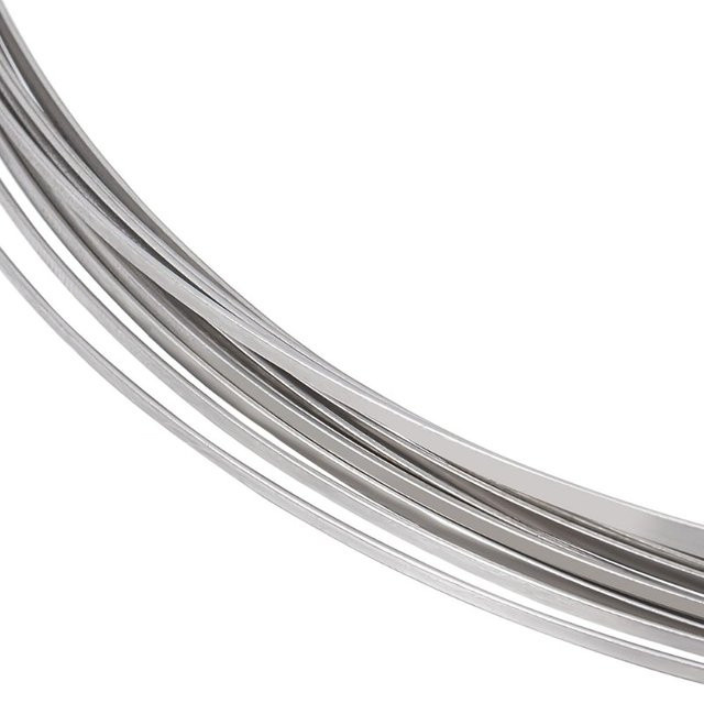 Edelstahl-Flachdraht in Silber, 25 Gauge, 7 Meter lang, biegsamer Metall-Basteldraht für die Schmuckherstellung und Harzlünette, Breite: 1,6 cm - Bild 1
