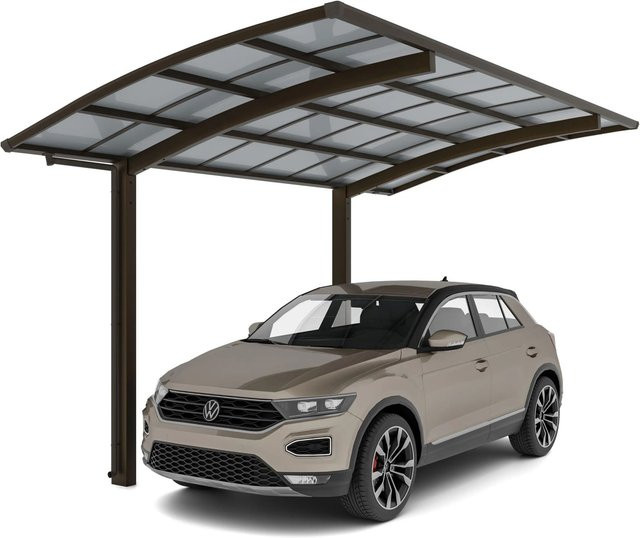 Ximax Einzelcarport Portoforte-60 in Braun mit Regenrinne und Regenfallrohr, Breite: 270,4 cm, Tiefe: 495,4 cm - Bild 1