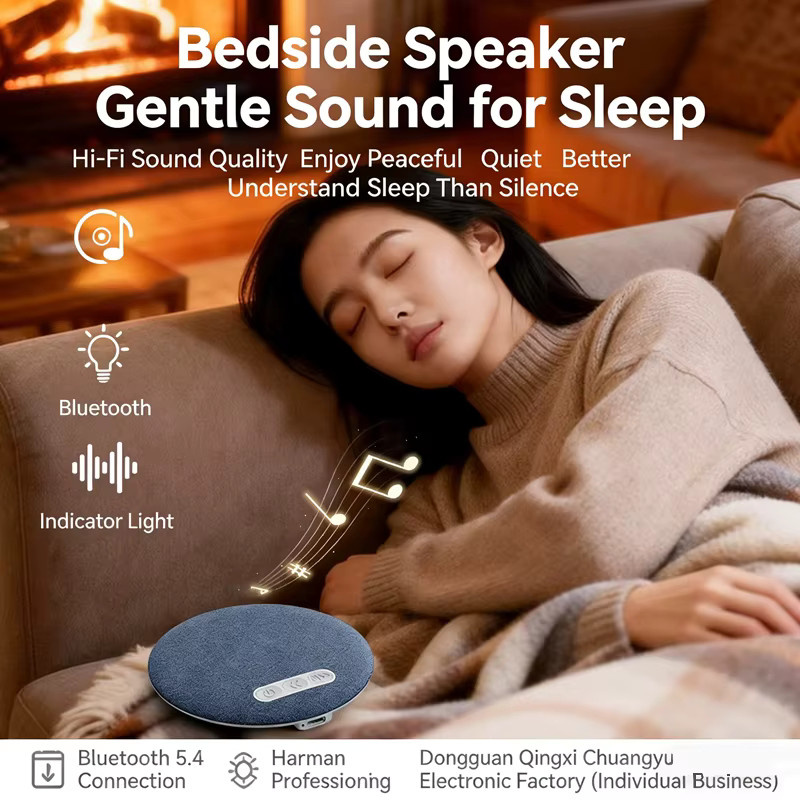 DIXSG Mini Schlaf-Bluetooth 5.4 Lautsprecher mit Naturgeräuschen und Weißem Rauschen, Kabellose Soundbar und Musikplayer in Weiß oder Blau - Bild 2