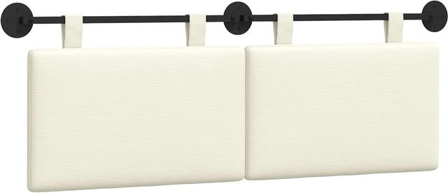 vidaXL Wandmontierte Hängevorderseite aus Cordstoff in Creme, B/H/T: 150 x 55 x 5 cm - Bild 1
