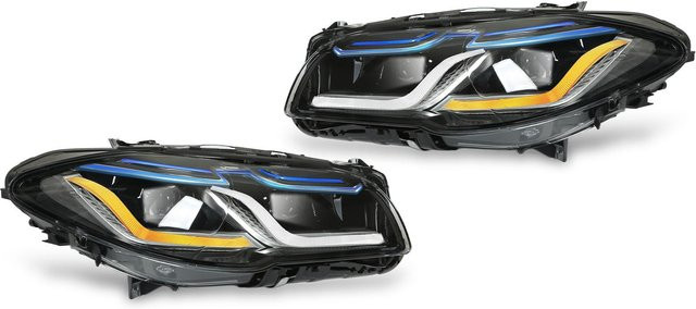 Awinner LED-Scheinwerfer im Laserlicht-Stil für BMW 5er F10 F18 F11 Vor-LCI Linkslenker Xenon, Set Links und Rechts, Schwarz - Bild 1