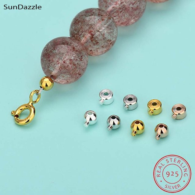 Sun Dazzle Perlenverbinder 925 Sterling Silber, 18 Karat Gold, 3mm, Unisex - Bild 1