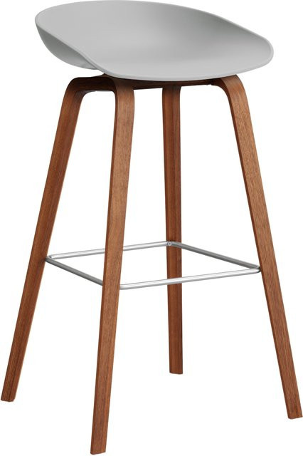HAY About A Stool AAS 32 Hocker in Grau mit Eichenholz oder Walnussholz und Polypropylen - Bild 1