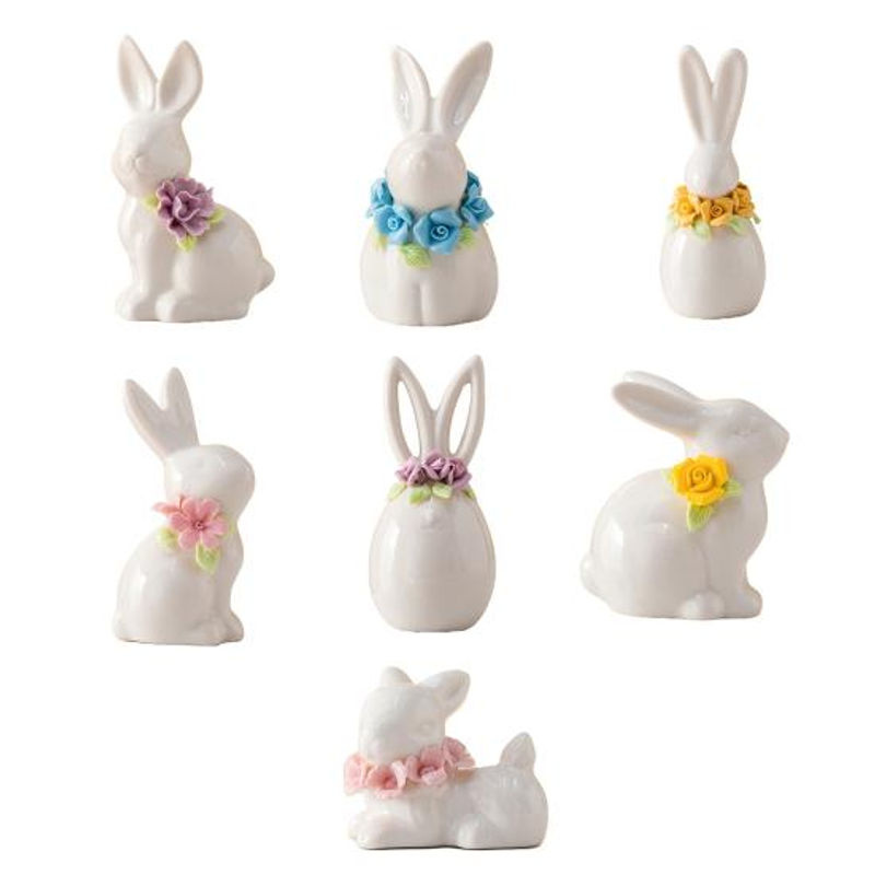 Caihezhi Oster-Keramik-Hase in Weiß als minimalistische Blumenvase und dekorative Osterfigur für Frühling und Hausdekoration - Bild 4