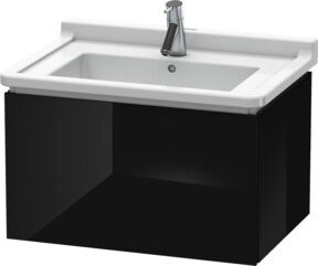 Duravit L-Cube Waschtischunterschrank wandhängend, Schwarz Hochglanz, B: 67 cm, T: 46,9 cm, H: 40,8 cm - Bild 1