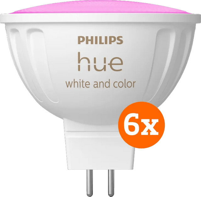 Philips Hue Spot White & Color MR16 GU5.3 6er-Pack dimmbare Multicolour LED-Leuchtmittel - Bild 1