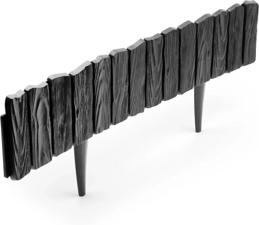 BigDean Rasenkante Beeteinfassung aus Kunststoff in Anthrazit, Länge: 11,6 m, Höhe: 13 cm