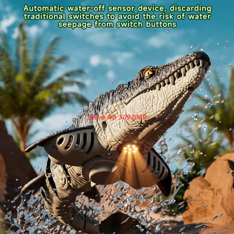 Tccicadas Dinosaurier, Ferngesteuertes Boot, mit Spray Wasser - Bild 3