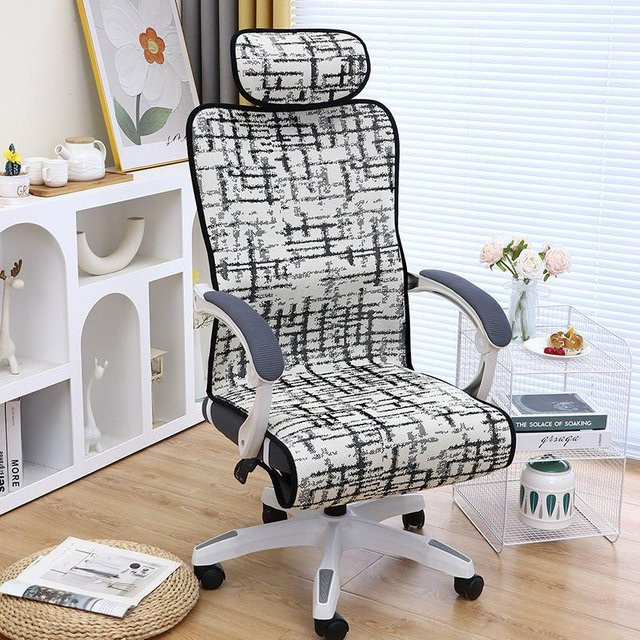 Yiran Furniture Universal Büro Computer Stuhlbezug aus Polyester in Grau - Bild 1