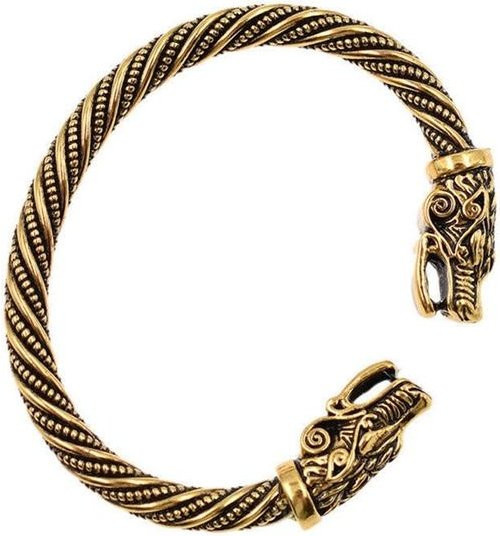 Armband Armreif Wolf Tiere Kopf, Zinklegierung, beige, Unisex - Bild 1