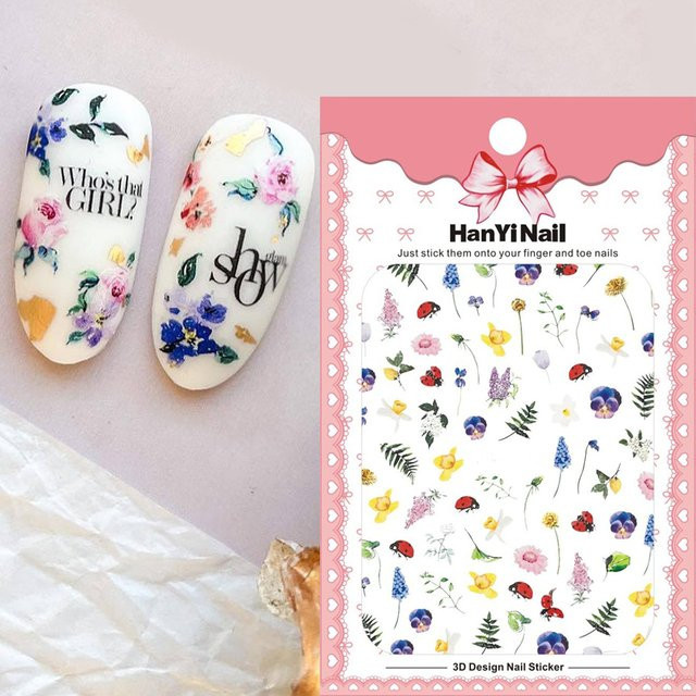 Art lalic Nagelkunst-Aufkleber, Buchstaben, Früchte, Blumen, Insekten - Bild 1