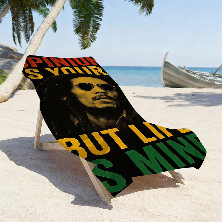 Singer Bob Marley Handtuch Multicolour schnell trocknend und sanddicht für Sport, Reise und Camping - Bild 6
