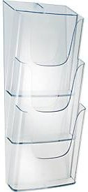 Sigel Wand-Prospekthalter mit 3 Fächern für DIN A4, transparent - Bild 1