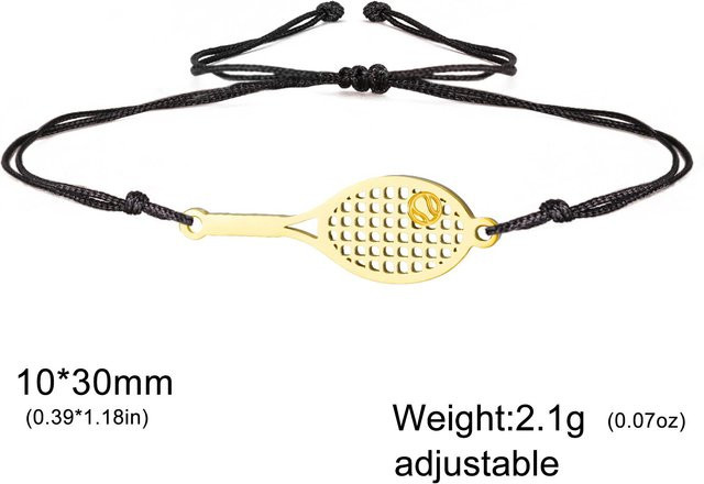YULIN Armband Edelstahl, Tennisball Schläger Anhänger, Damen Herren - Bild 1