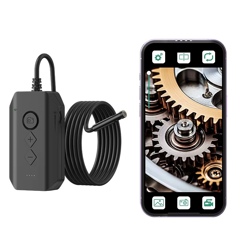 BUMBORN Wifi Endoskop Kamera mit 1080P HD Dual Triple Objektiv, wasserdichtes Inspektionstal mit starrem Kabel für iPhone und Android, Schwarz - Bild 5