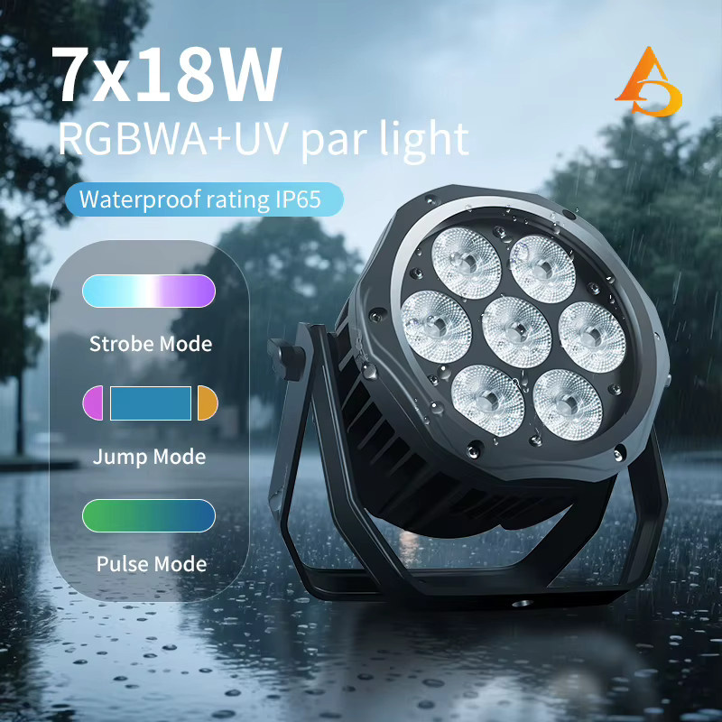 Wasserdichtes RGBWA UV 6 in 1 LED Par Licht IP65 Outdoor Bühnenlicht mit DMX Steuerung in Schwarz - Bild 3