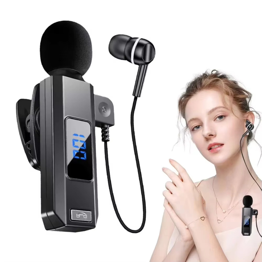 Kebidu M1 Lavalier Business Bluetooth 5.5 Headset in Schwarz mit HD-Mikrofon, Digital Display und Noise Cancelling für HIFI Wireless Sound - Bild 2